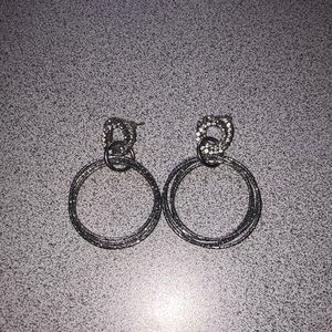 Clear crystal dangling earrings